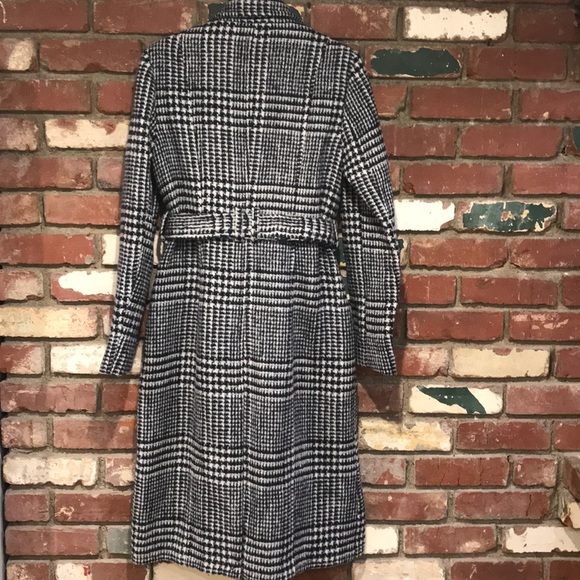 Cole Haan Signature Plaid Wool Blend Trench Coat - Picture 9 of 9